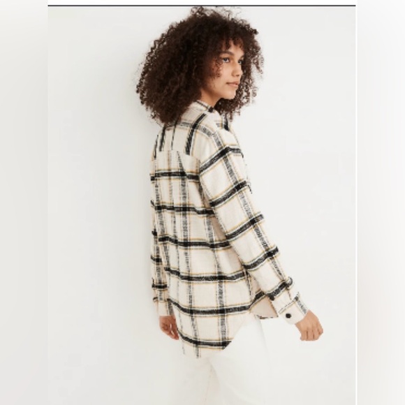 NWOT Madewell Oversized Ex-Boyfriend Shacket in “Caney Plaid” Pattern. - Picture 2 of 16